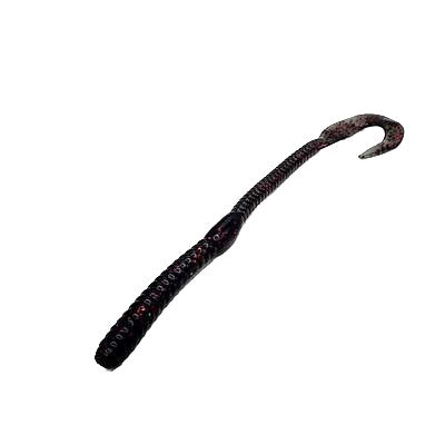 6" Curl Tail - Smoke Black Red Flake