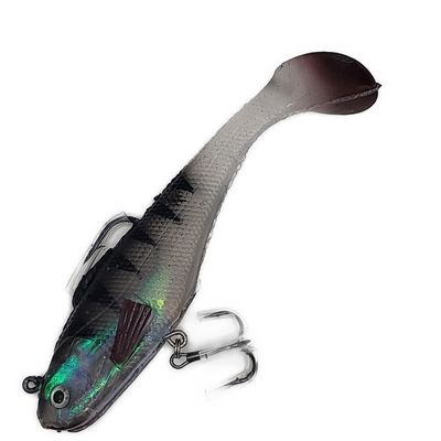 Max Shad Swimbait 4 - Green w/ Black Stripes
