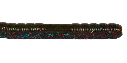 10" Ribbon Tail Worm - Green Pumpkin w/ Junebug Laminate