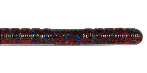 10" Ribbon Tail Worm -  Plum w/ Green and  Blue Flakes